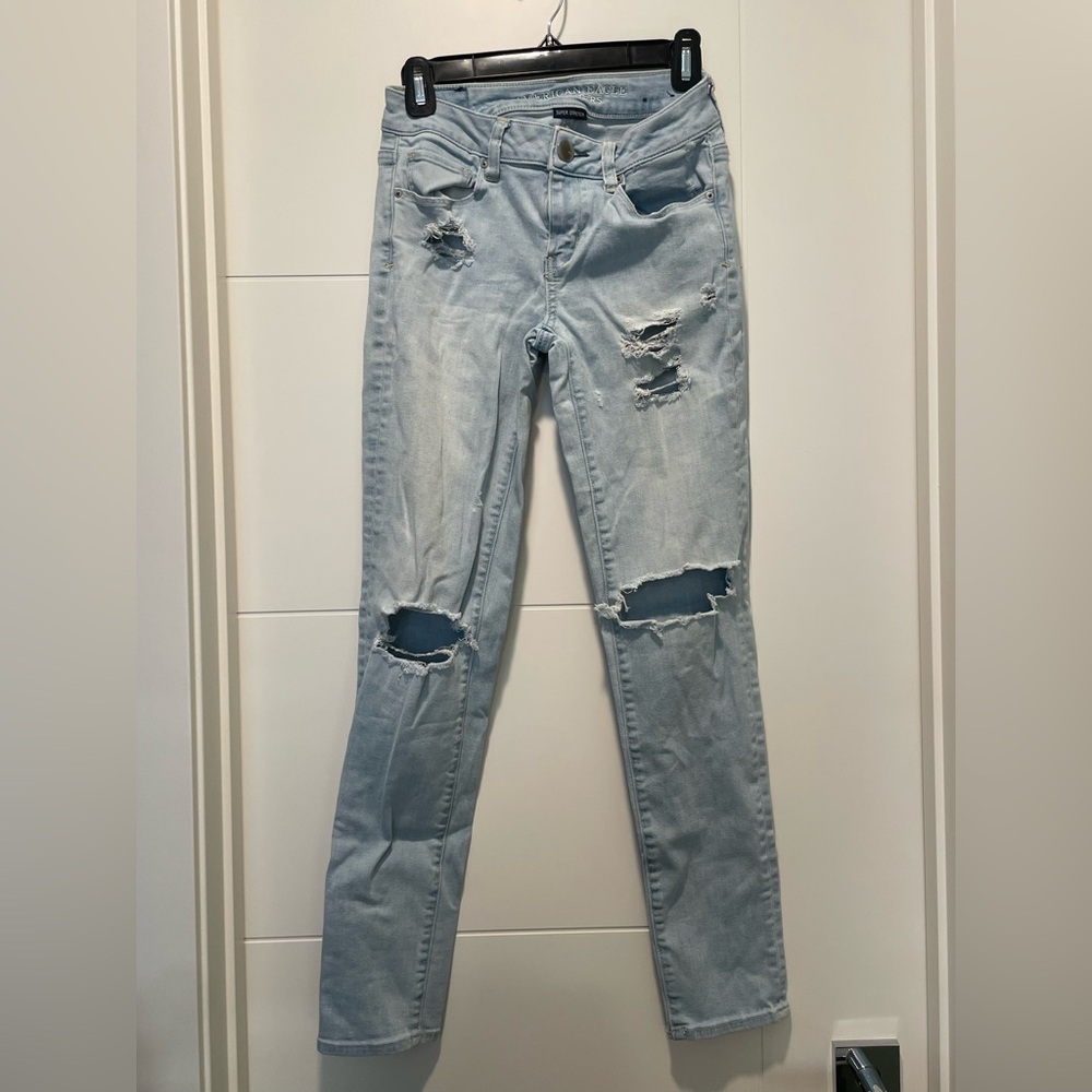 🔥3 for $15🔥 AEO skinny jean / jegging  ripped knee